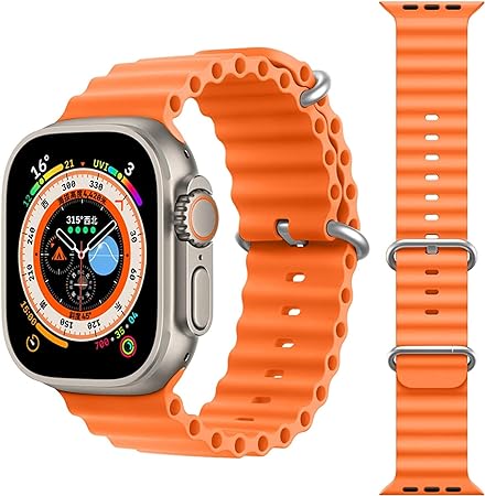 Latest Ultra Series 8 Smart Watch for Android/iOS for Men & Women with Bluetooth Calling, Heart Rate, Sports Mode, Sleep Monitoring, IP68 Waterproof (Ocean Orange Watch)