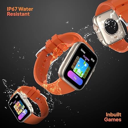 Latest Ultra Series 8 Smart Watch for Android/iOS for Men & Women with Bluetooth Calling, Heart Rate, Sports Mode, Sleep Monitoring, IP68 Waterproof (Ocean Orange Watch)